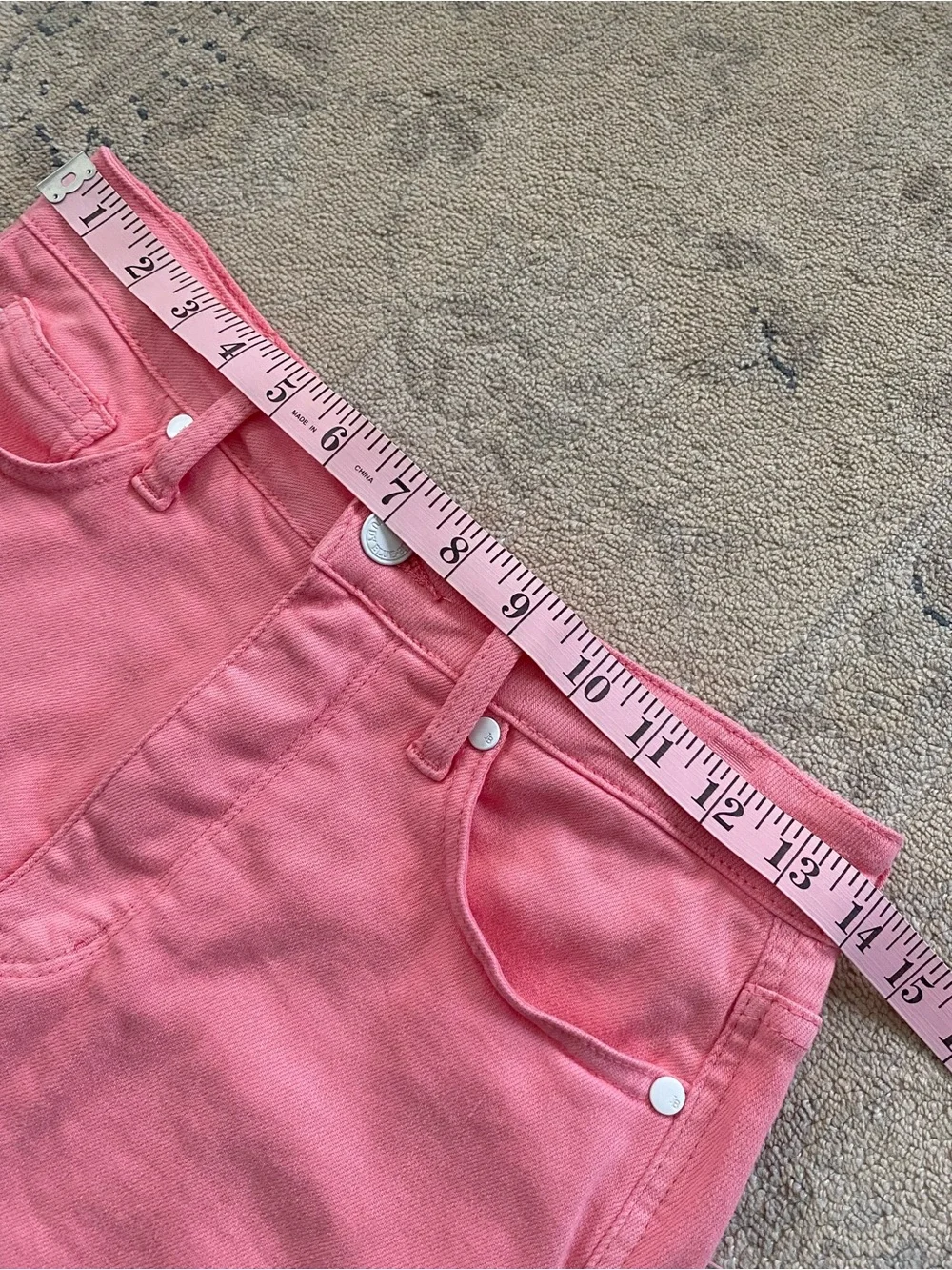 Judy Blue Tummy Control High Waist Cuffed Shorts Medium Bright Pink White